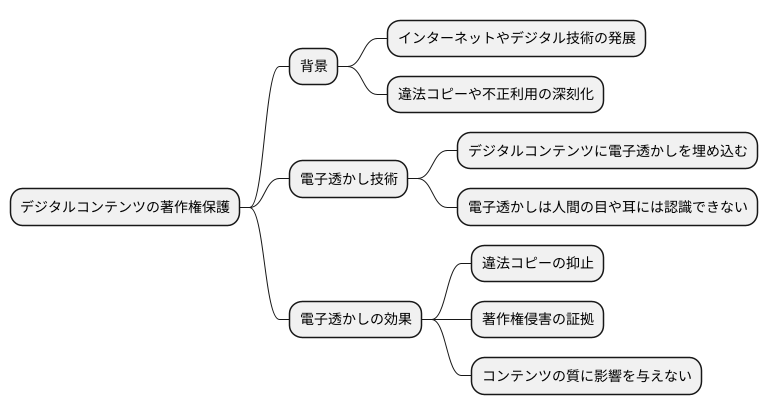 電子透かしによる保護